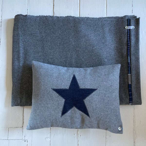 Little Star Cushion (grey wool)