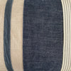 SOLD! Navy/ Grey Mixed Fabric Stripe Cushion
