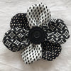 Flower Brooch (black/white w black button)