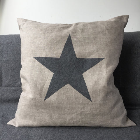 Star Cushion large (nat linen)