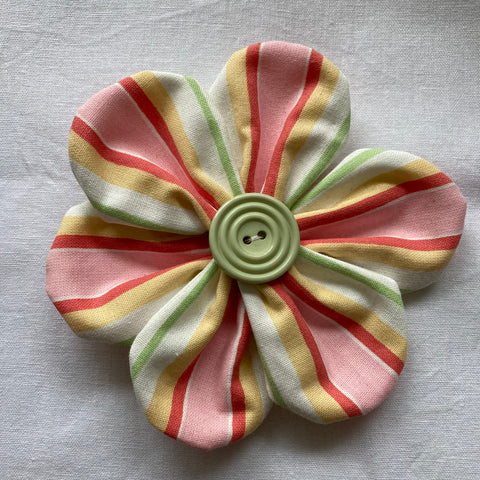 Flower Brooch (candy stripe)