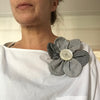 Flower Brooch (grey white)