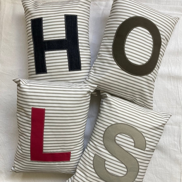 Personalised Ticking Letter Cushion