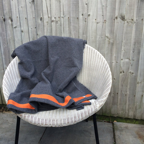 Wool Blanket (dark grey/orange)