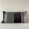 SOLD! Navy/ Grey Mixed Fabric Stripe Cushion