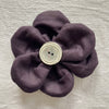 Flower Brooch (plum linen)