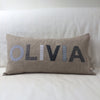 Personalised Name Cushion, Linen