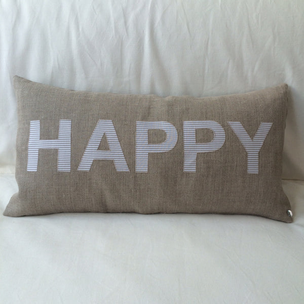 HAPPY/SAD Cushion, Linen